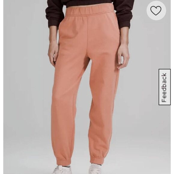 Lululemon Pants Women's XXS Peach Relaxed High Rise Joggers Cotton Terry - Picture 1 of 5
